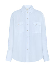 Chalk Blue Ardent Linen Button Up Shirt