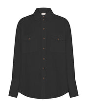 Black Ardent Linen Button Up Top Ghost