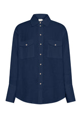 Ardent Linen Shirt - Navy