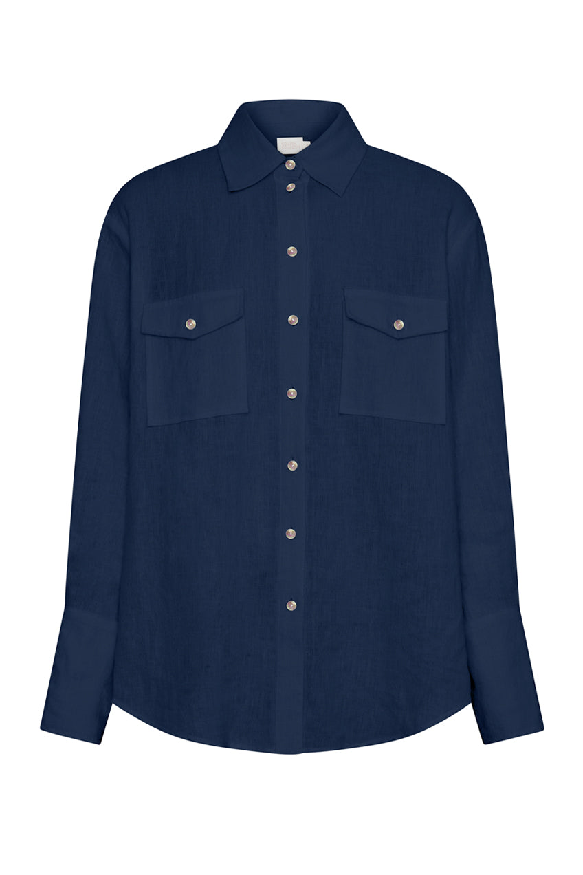 Ardent Chalk Blue Linen Shirt – Colleen Collective