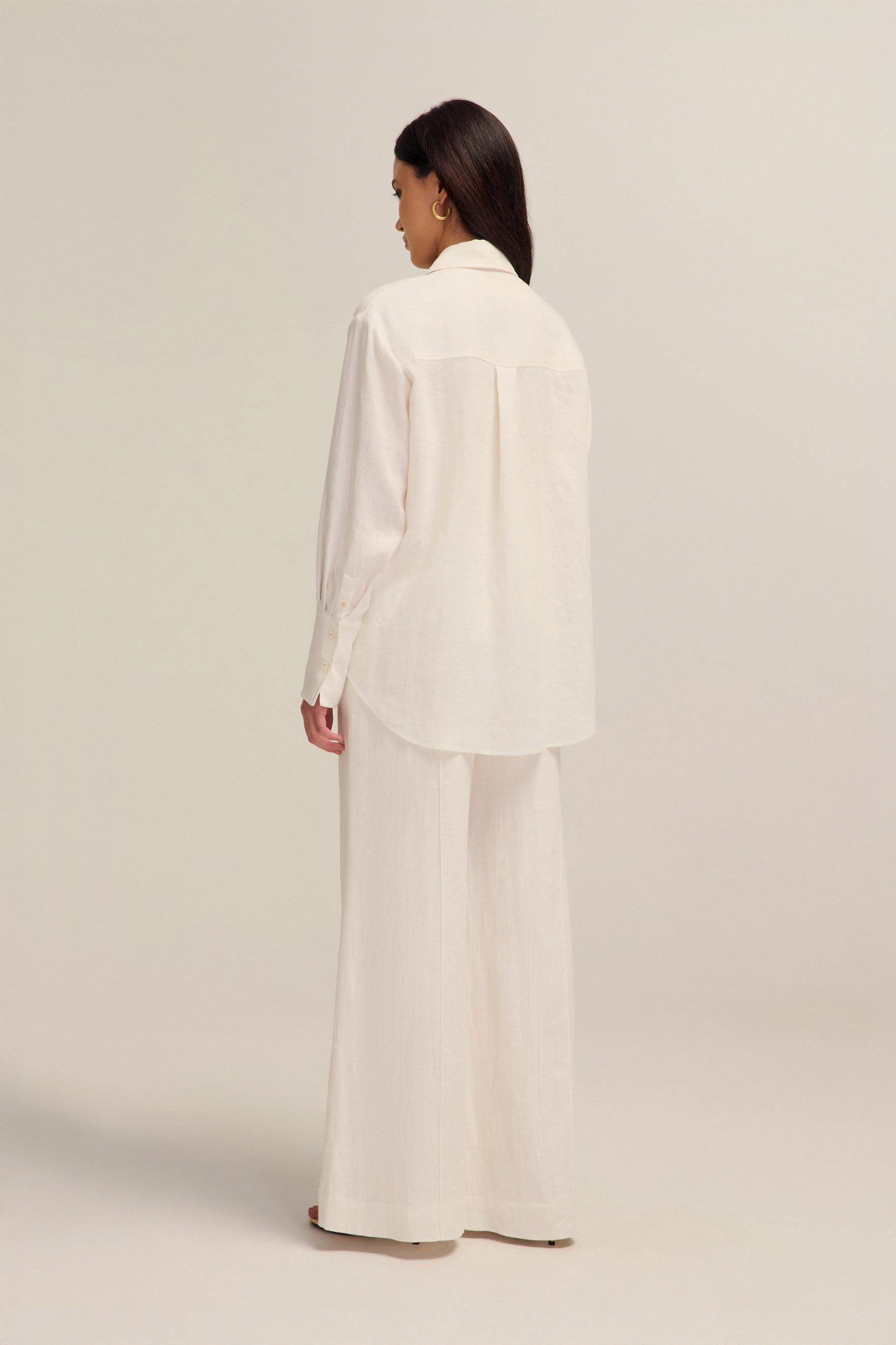Ardent Linen White Shirt Top Back