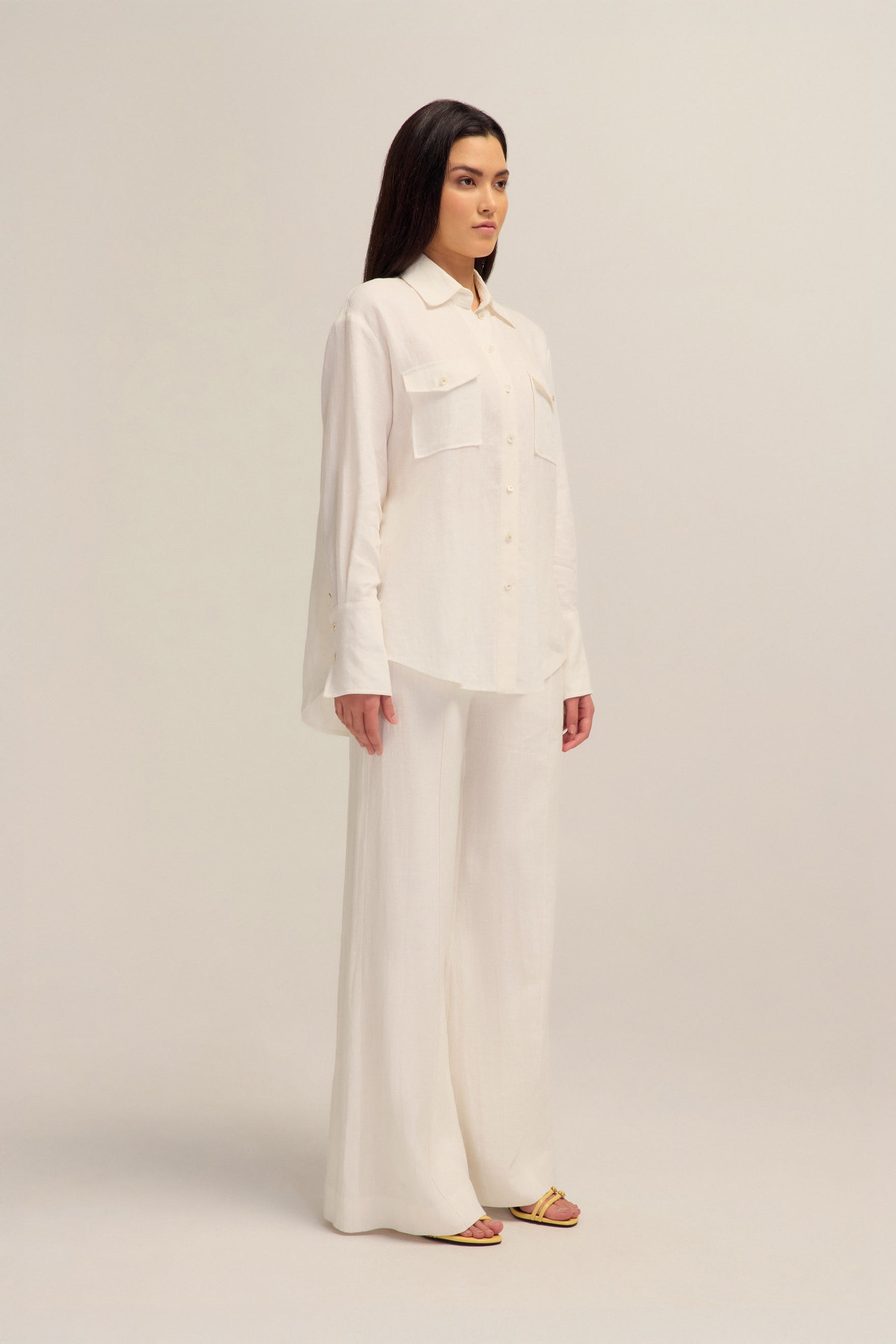 Ardent Linen White Shirt Top 