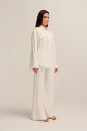 Ardent Linen White Shirt Top 