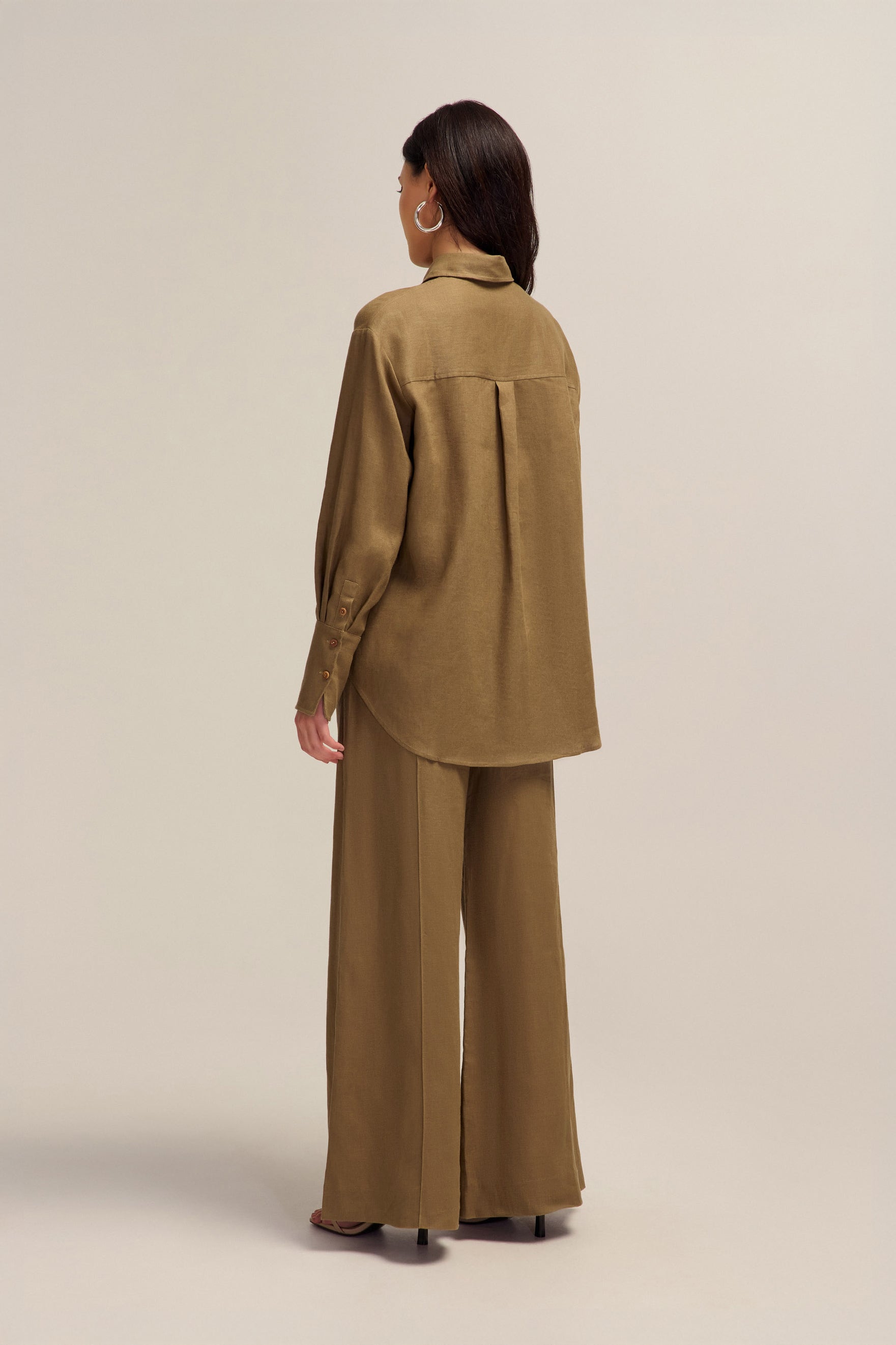 Ardent Yellow Olive Linen Shirt Colleen Collective