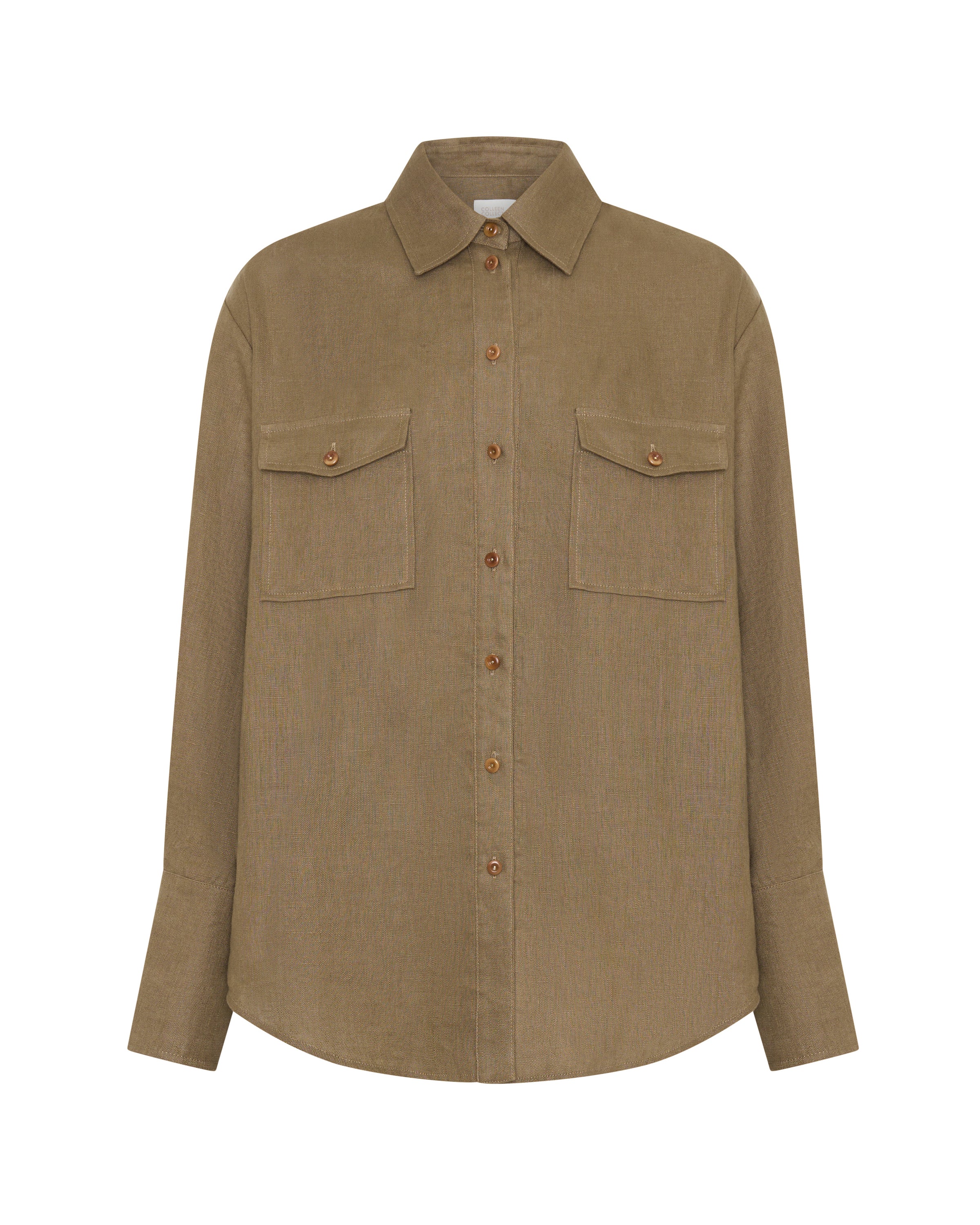 Ardent Yellow Olive Linen Shirt Ghost Photo
