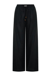 Sahara Linen Drawstring Pants - Black