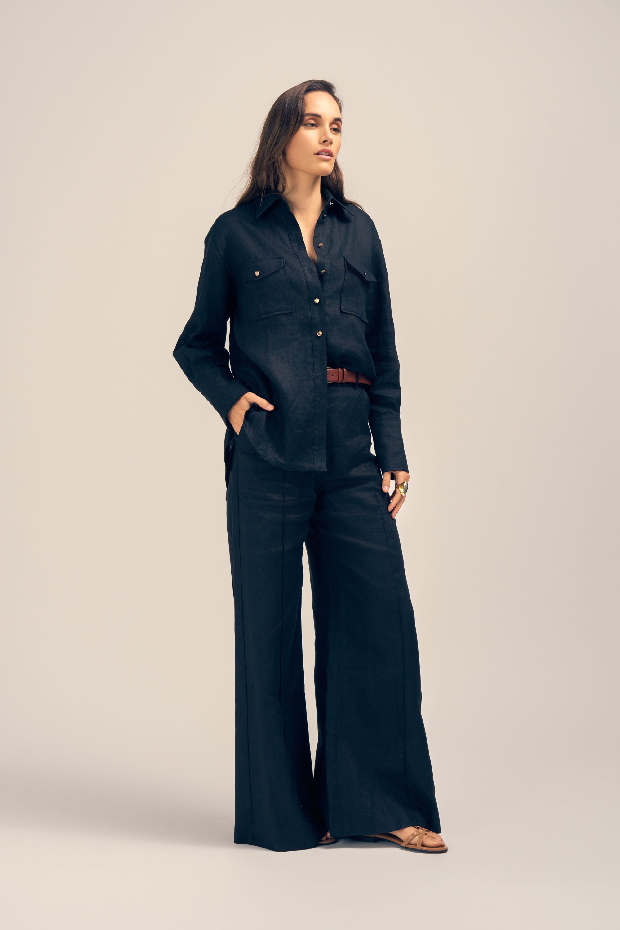 Ardent Wide Leg Pants - Black