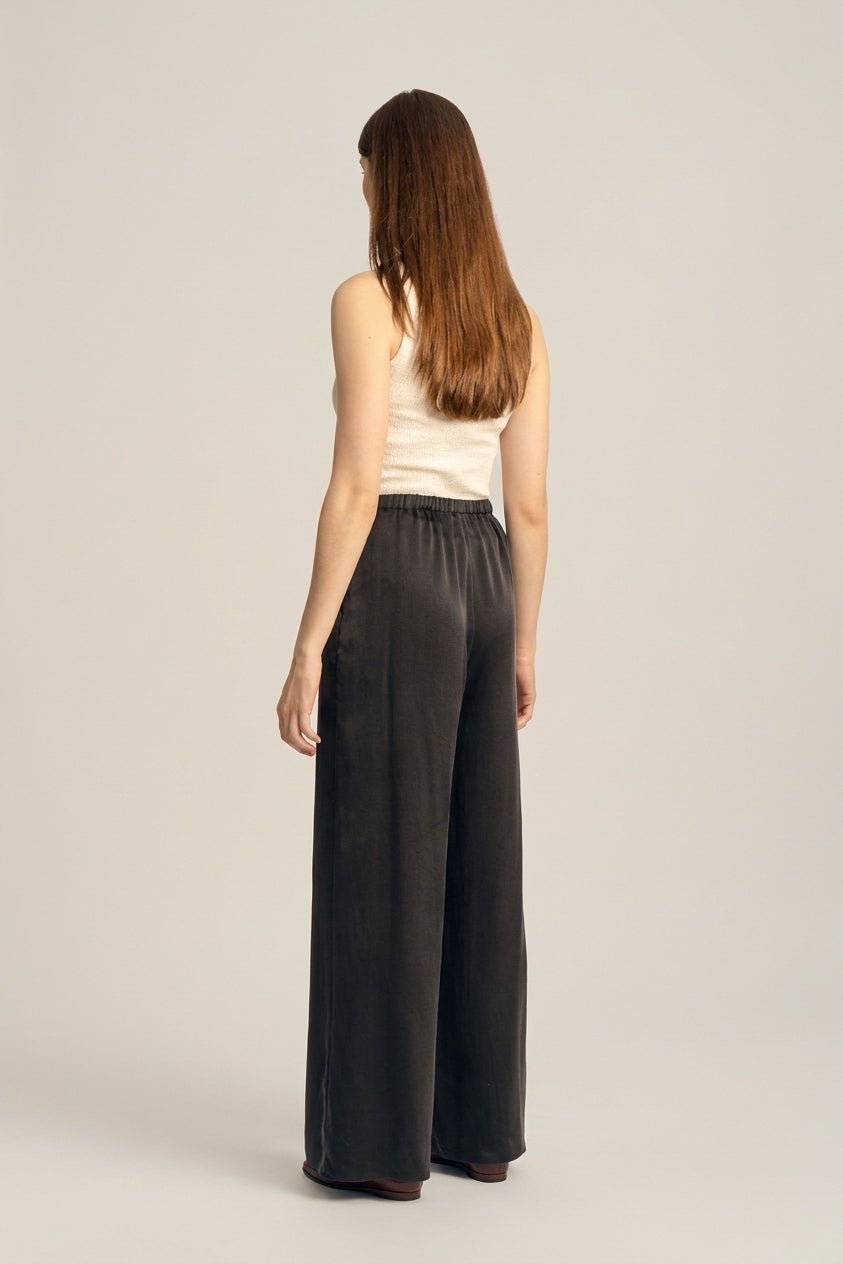 Caspian Pure Silk Pants - Black