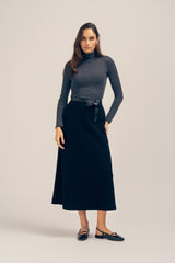 Cleo Petite Midi Skirt - Black