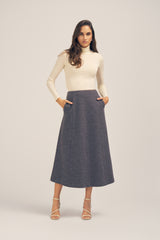 Cleo Petite Midi Skirt - Dark Grey