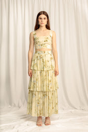 Augustine Wide Strap Crop Top - Misty Floral