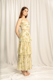 Augustine Wide Strap Crop Top - Misty Floral