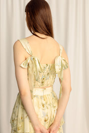 Augustine Wide Strap Crop Top - Misty Floral