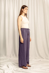 Sahara Linen Drawstring Pants - Indigo