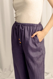 Sahara Linen Drawstring Pants - Indigo