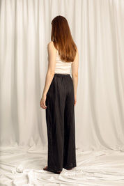 Sahara Linen Drawstring Pants - Black