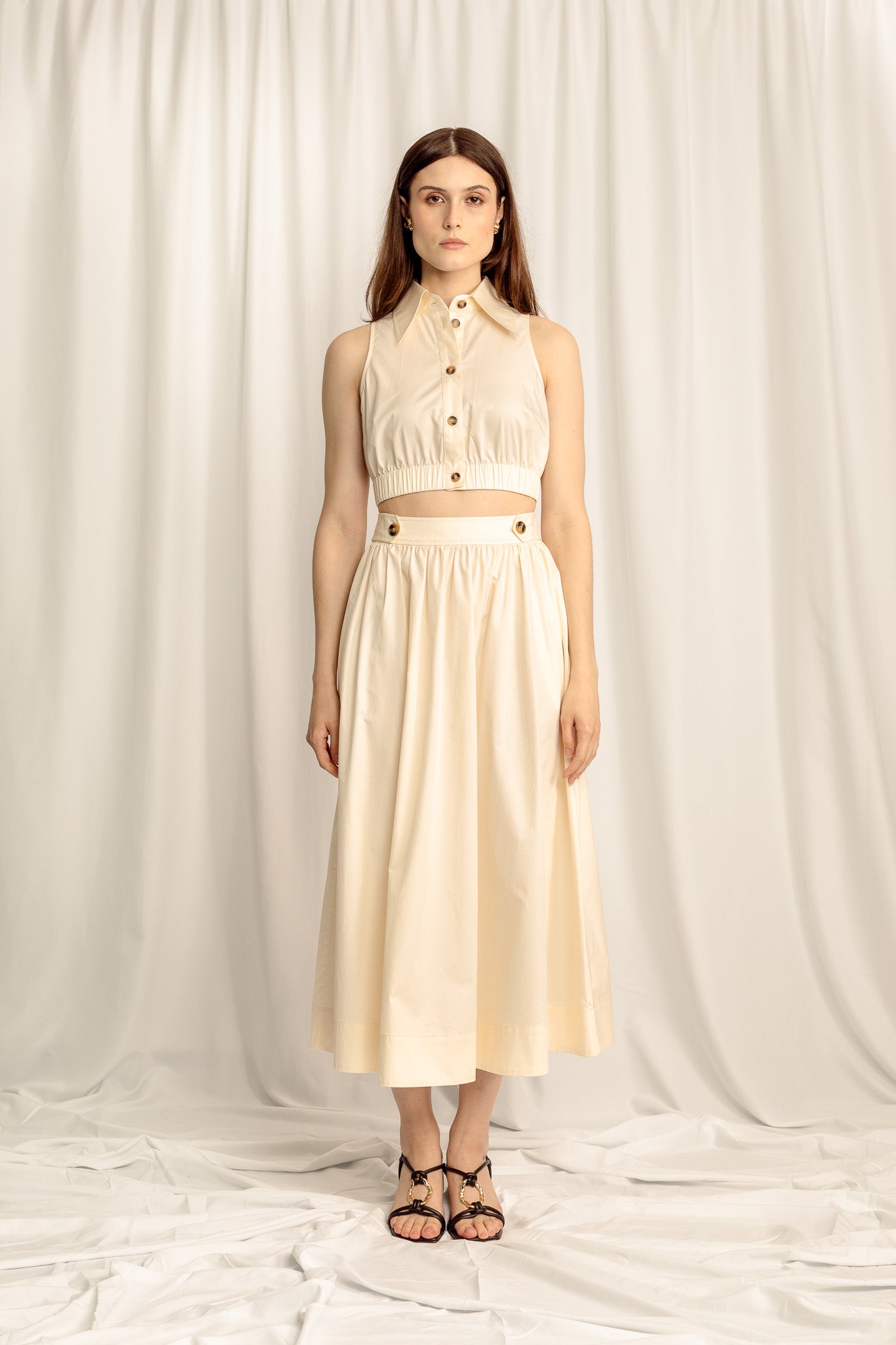 Lillian Crop Top - Cream