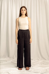 Caspian Pure Silk Pants - Black
