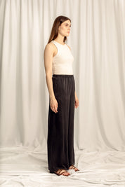 Caspian Petite Silk Pants - Black