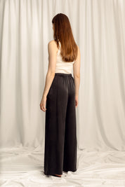 Caspian Petite Silk Pants - Black