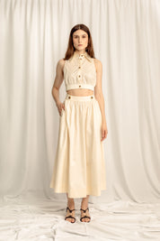 Lillian Midi Skirt - Cream