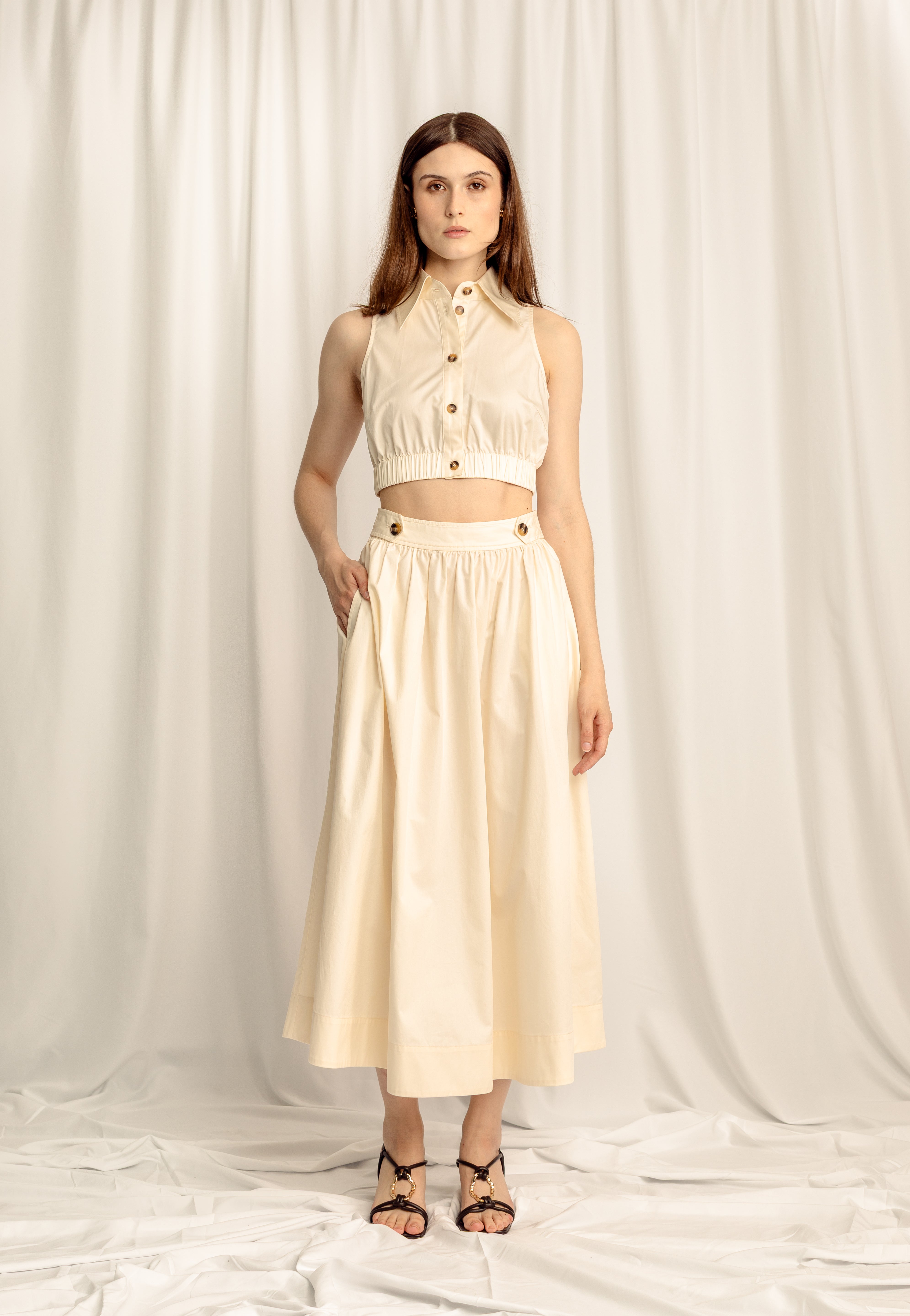 cotton skirt dress 100% Cotton Tan Maxi Skirt - All Skirts