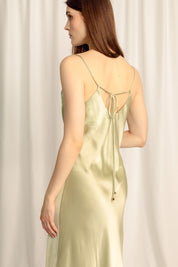 Epiphany Silk Maxi Dress - Pistachio