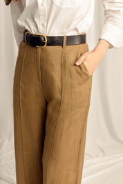 Ardent Petite Straight Leg Pants - Yellow Olive