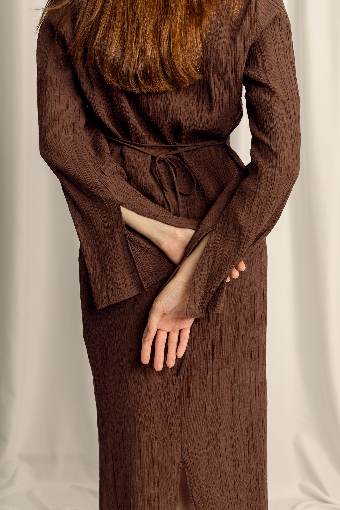 Evelina Petite Maxi Column Skirt - Chocolate