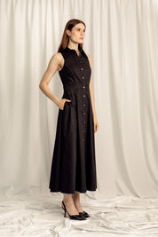 Vivienne Midi Shirt Dress - Black