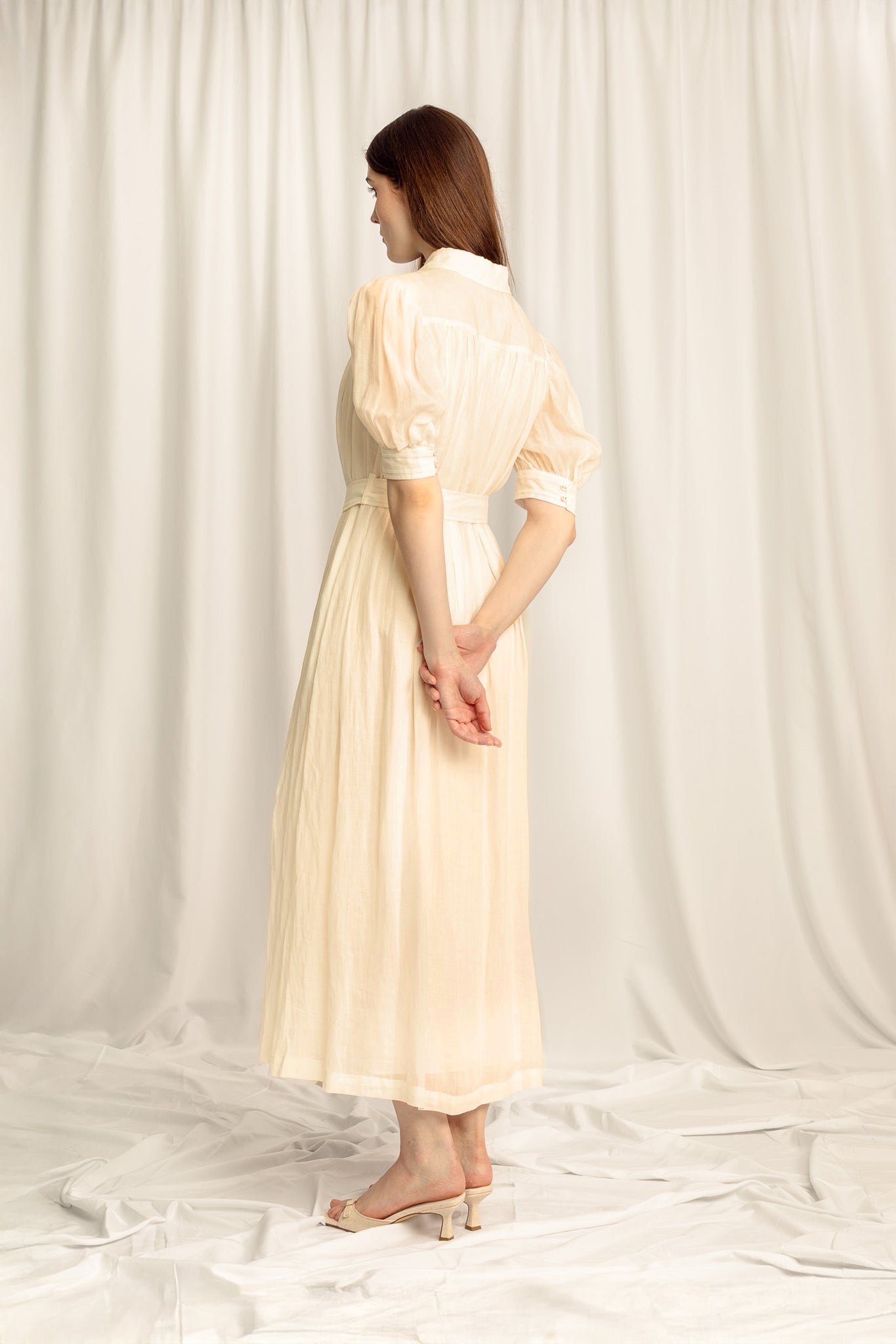 May Midi Shirt Dress - Apricot