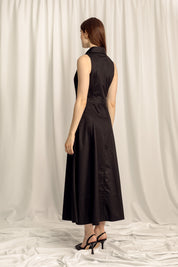 Vivienne Midi Shirt Dress - Black