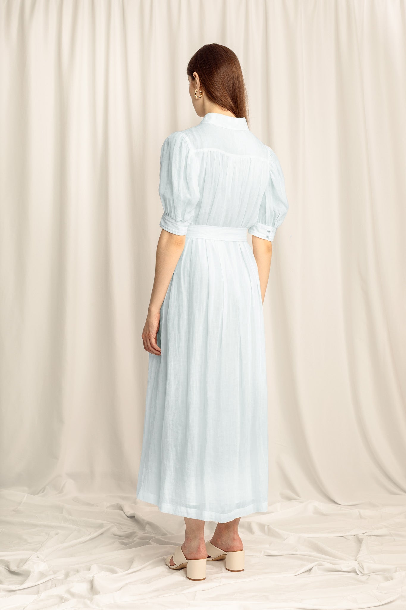 May Midi Shirt Dress - Powder Blue