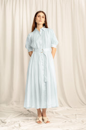 May Midi Shirt Dress - Powder Blue