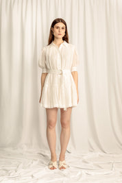 Faye Mini Shirt Dress - White