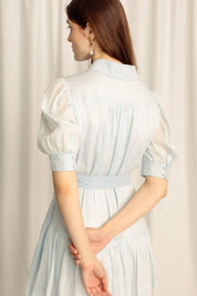 Faye Mini Shirt Dress V2 - Powder Blue