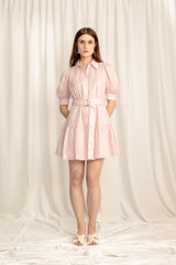 Faye Mini Shirt Dress V2 - Blush Pink