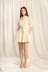 Faye Mini Shirt Dress V1 - Apricot