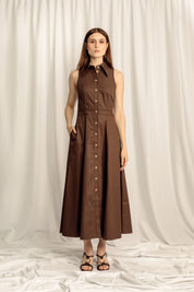 Vivienne Midi Shirt Dress - Bistre