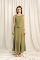 Cascade Maxi Skirt - Sage Green