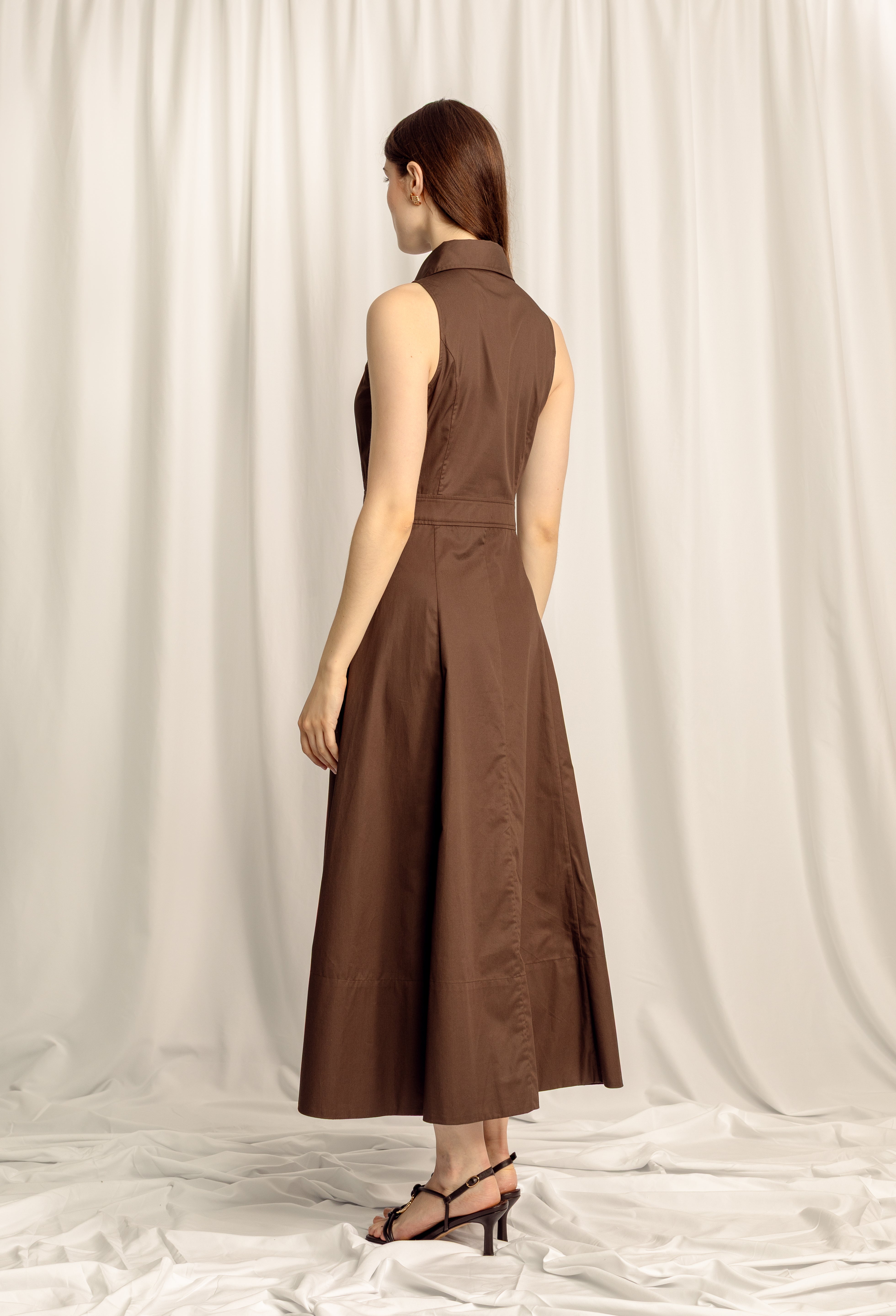 Vivienne Midi Shirt Dress - Bistre