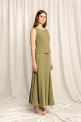 Cascade Petite Maxi Skirt - Sage Green