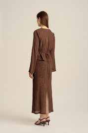 Evelina Long Sleeve Top - Chocolate