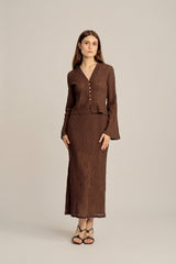 Evelina Maxi Column Skirt - Chocolate