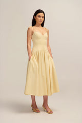 Evette Midi Dress - Butter Yellow