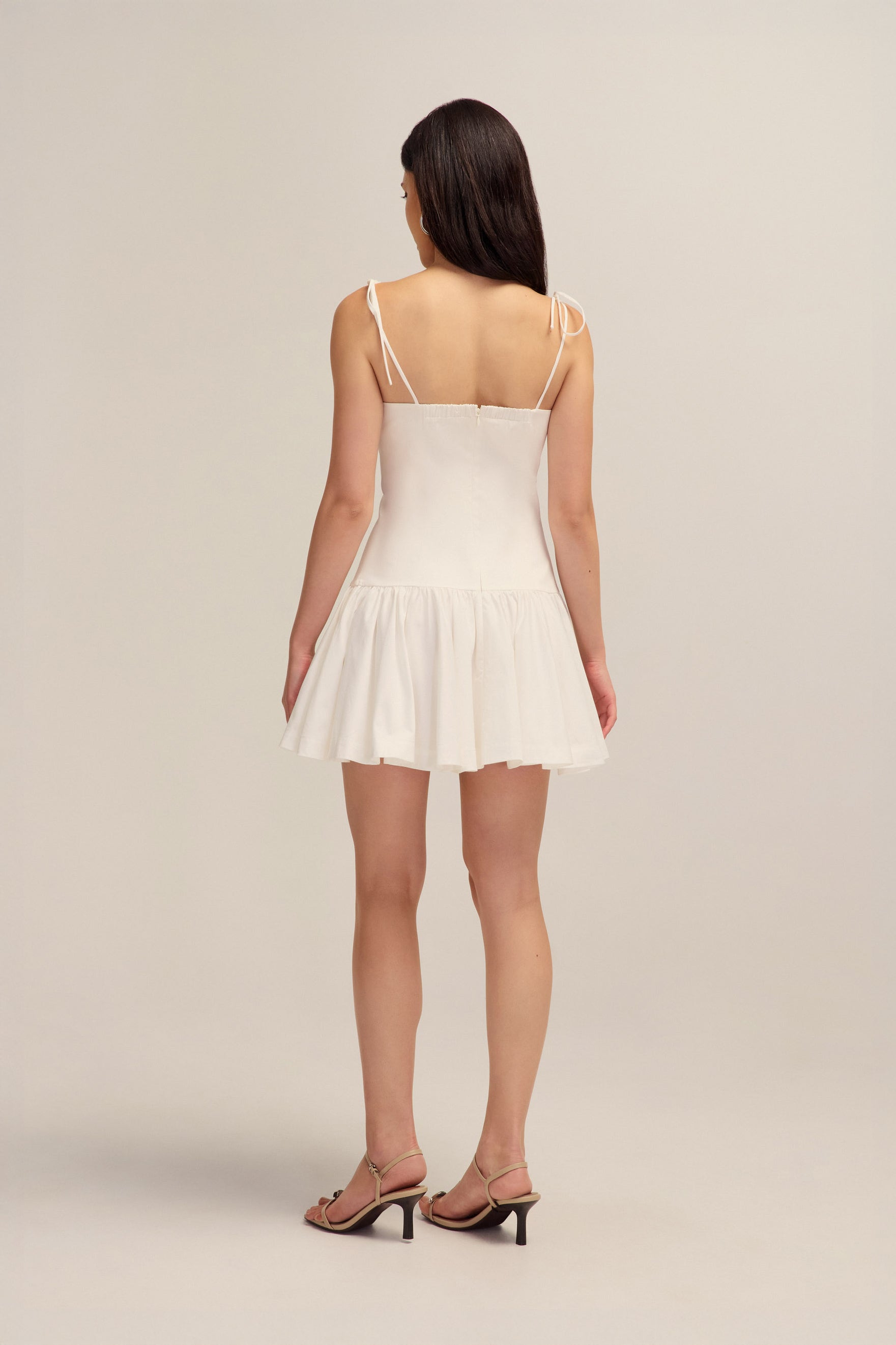 Evette White Cotton Mini Dress