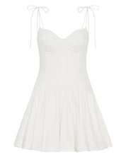 Evette White Cotton Mini Dress