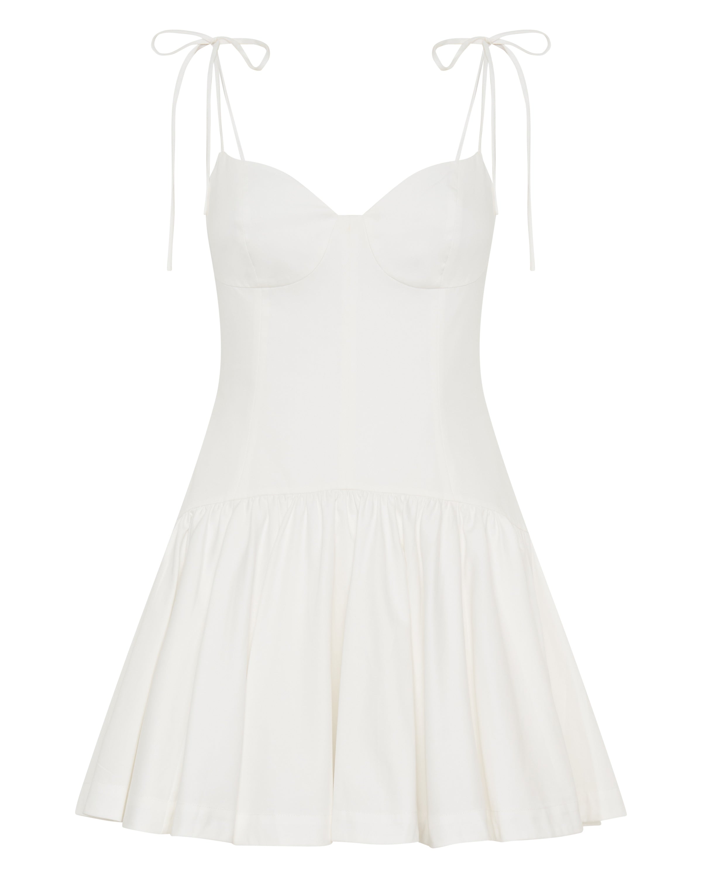 Evette White Cotton Mini Dress