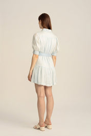 Faye Mini Shirt Dress V2 - Powder Blue