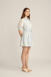 Faye Mini Shirt Dress V2 - Powder Blue